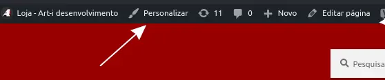 Menu Personalizar