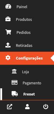 Localização das configuraçoes no menu dokan